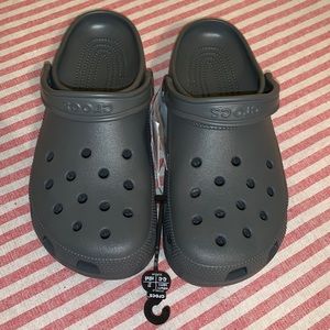 Gray crocs NWT